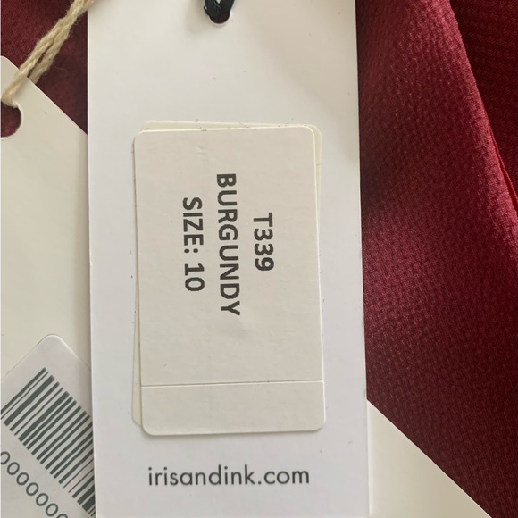 Iris and Ink Burgundy London Sleeve Blouse - Picture 4 of 7